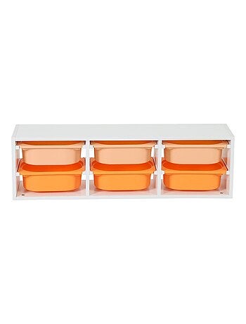 Meuble de rangement pour enfant 6 bacs de rangement colorés Sora
