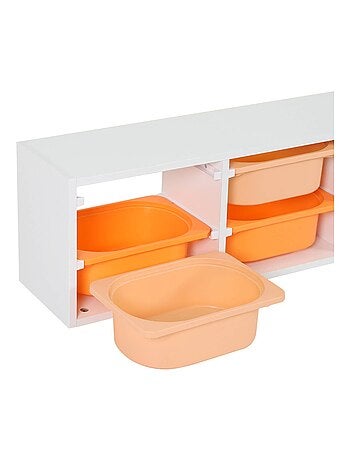 Meuble de rangement pour enfant 6 bacs de rangement colorés Sora