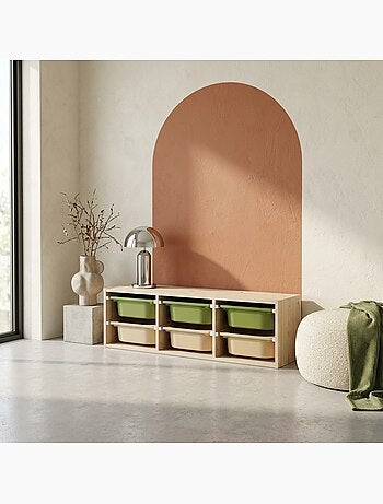 Meuble de rangement pour enfant 6 bacs de rangement colorés Sora