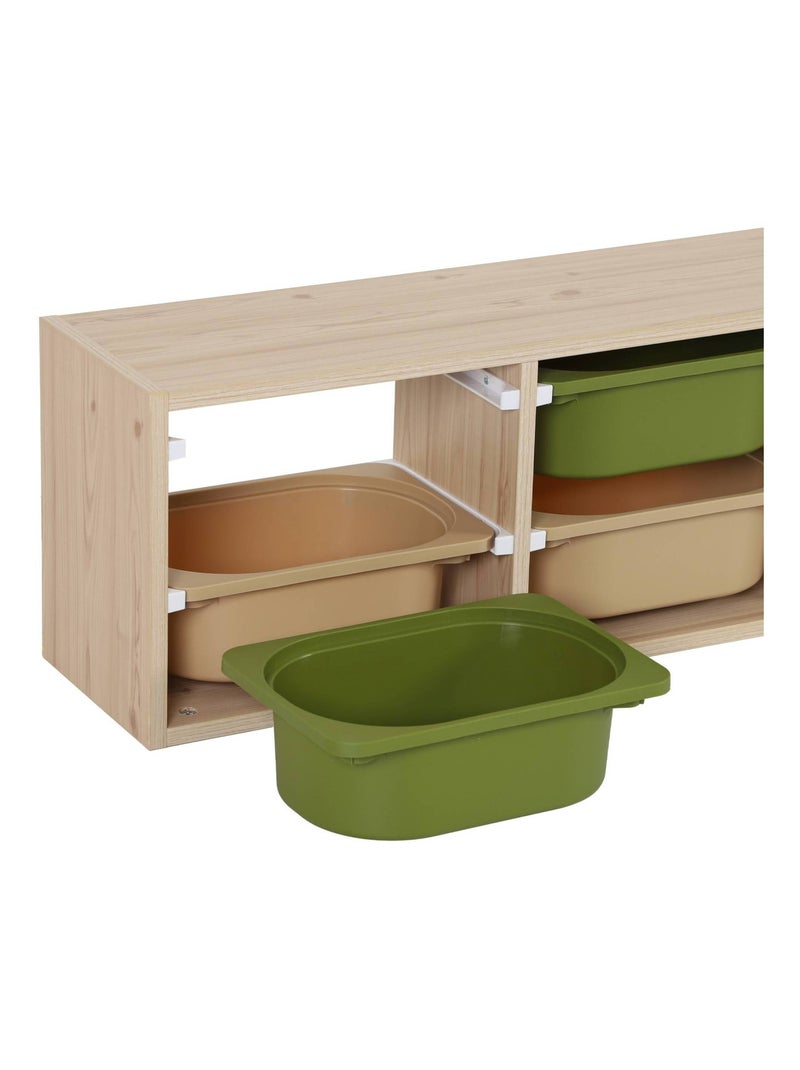 Meuble de rangement pour enfant 6 bacs de rangement colorés Sora Vert olive - Kiabi