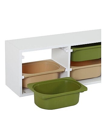 Meuble de rangement pour enfant 6 bacs de rangement colorés Sora