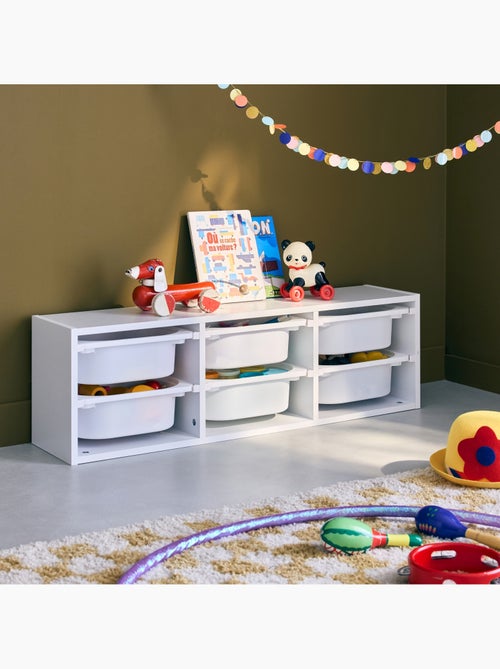 Meuble de rangement pour enfant 6 bacs de rangement Sora - Kiabi Meuble de rangement pour enfant 6 bacs de rangement Sora - Kiabi