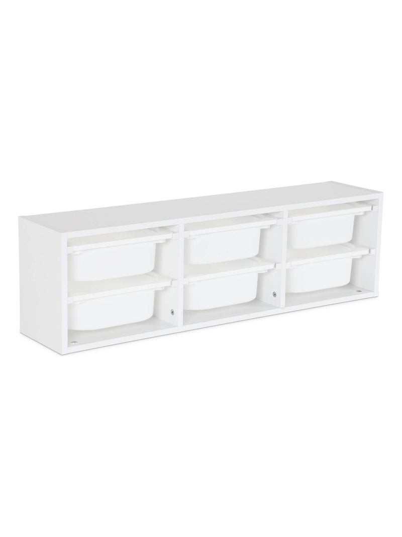 Meuble de rangement pour enfant 6 bacs de rangement Sora Blanc - Kiabi
