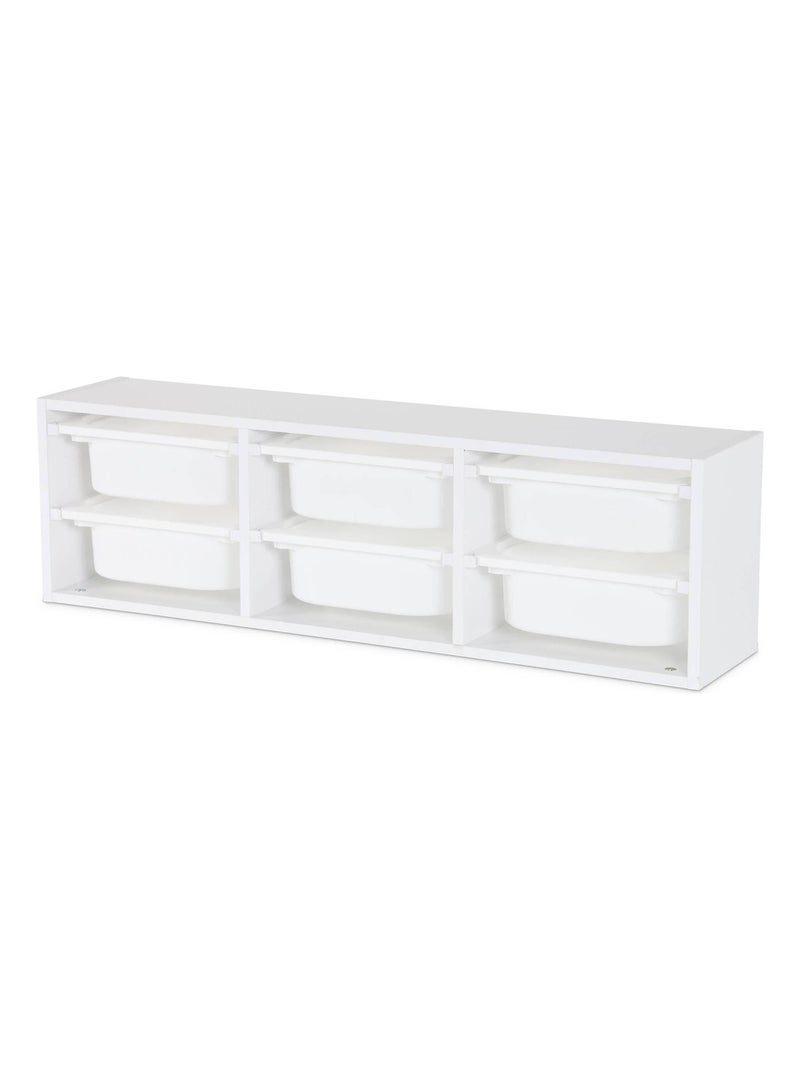 Meuble de rangement pour enfant 6 bacs de rangement Sora Blanc - Kiabi