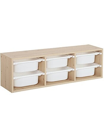 Meuble de rangement pour enfant 6 bacs de rangement Sora