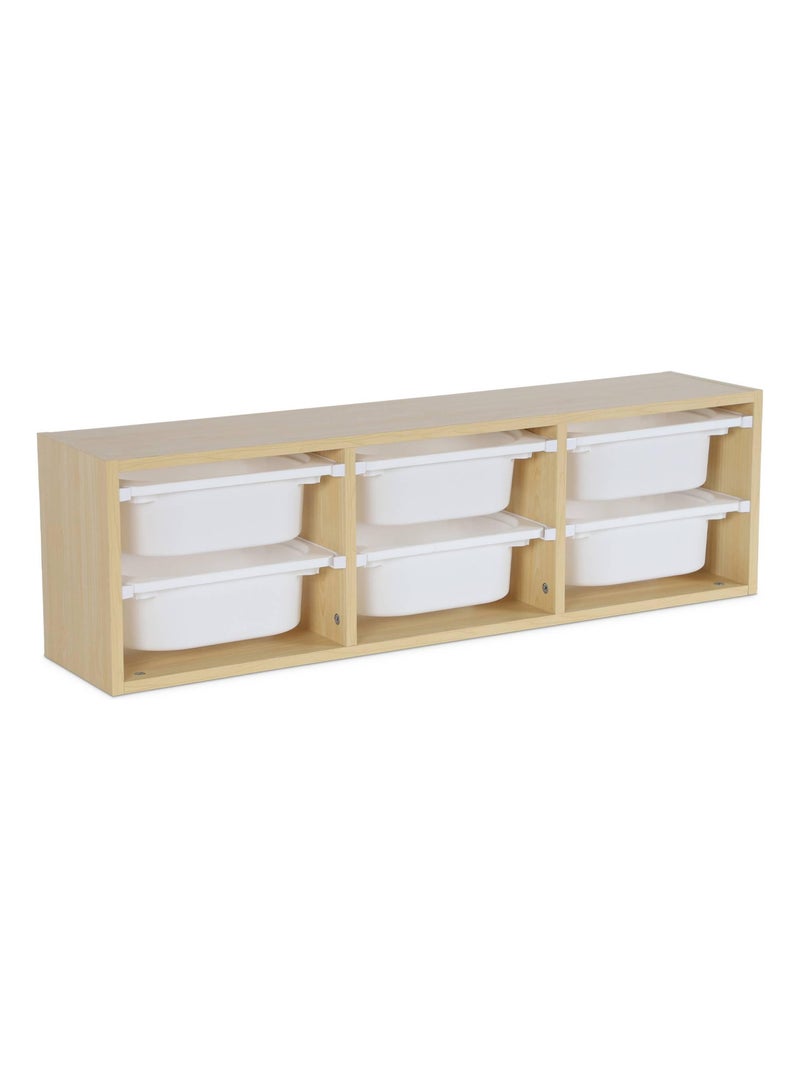 Meuble de rangement pour enfant 6 bacs de rangement Sora Marron - Kiabi