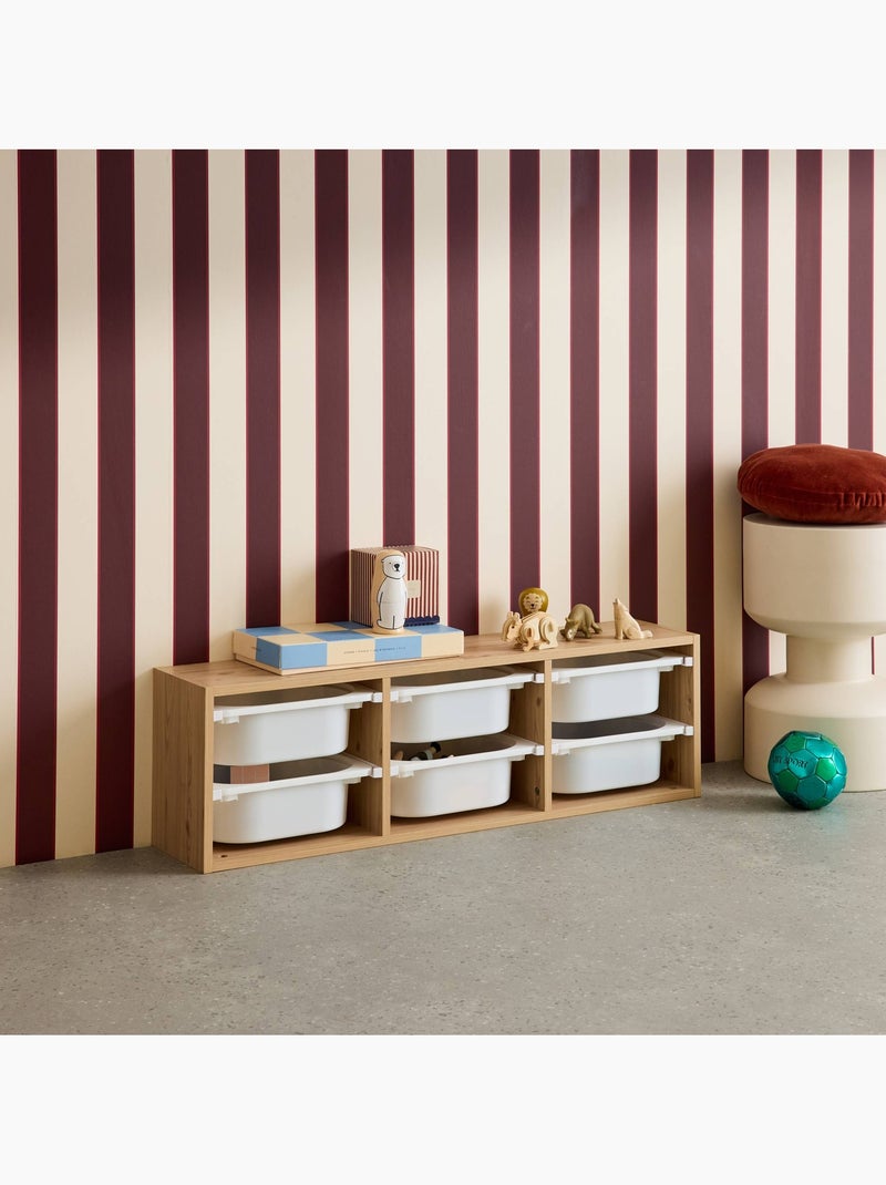 Meuble de rangement pour enfant 6 bacs de rangement Sora Marron - Kiabi