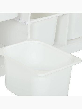Meuble de rangement pour enfant décor bois 6 bacs de rangement sora