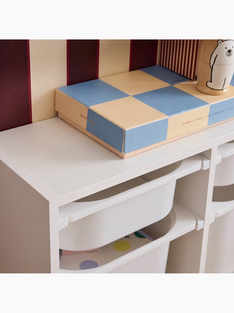 Meuble de rangement pour enfant décor bois 6 bacs de rangement sora Blanc - Kiabi