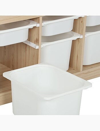 Meuble de rangement pour enfant décor bois 6 bacs de rangement sora