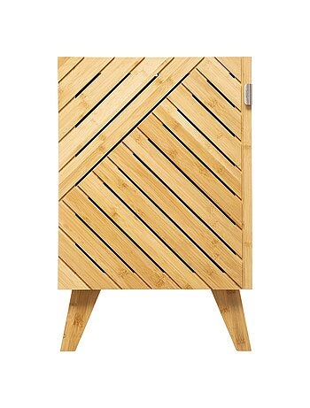 Meuble de salle de bain 1 porte en bambou BATH N' MODUL - Beige