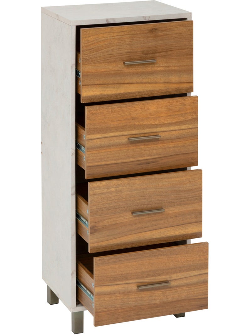 Meuble de salle de bain 4 tiroirs effet marbre COME Marron - Kiabi