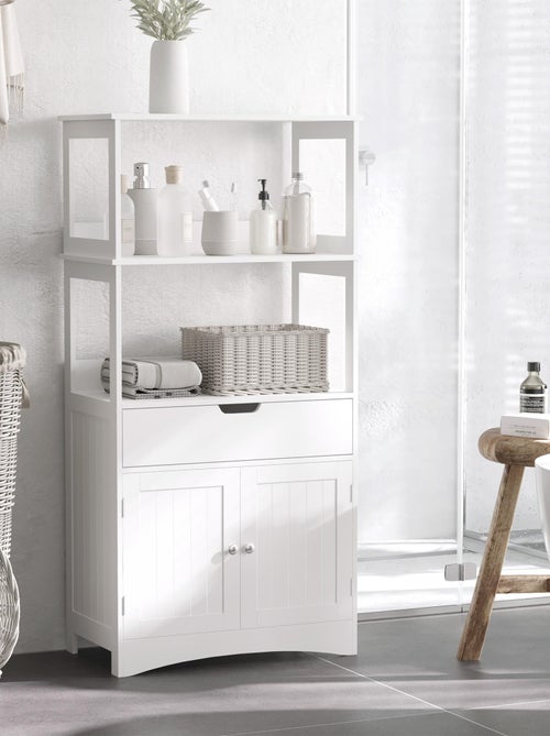 Meuble de salle de bain multi-rangement blanc - Kiabi