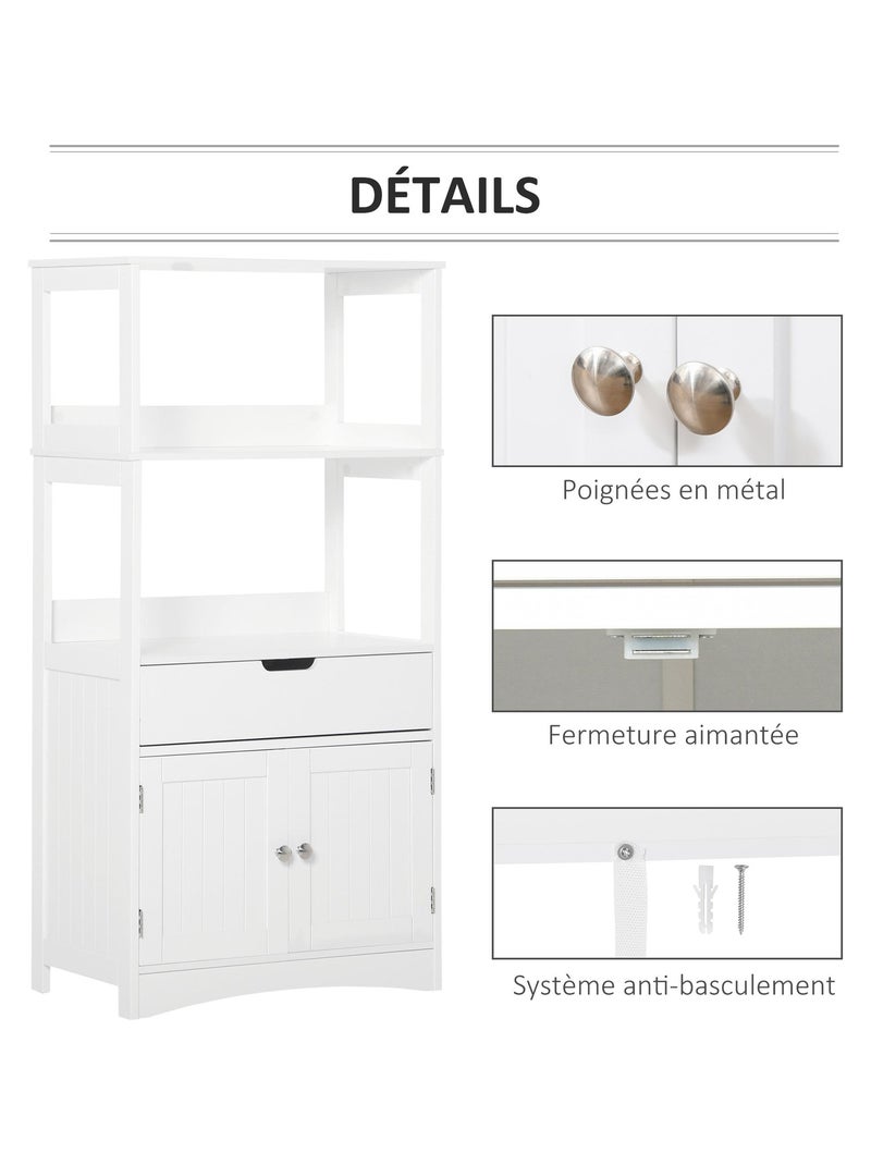 Meuble de salle de bain multi-rangement blanc Blanc Blanc - Kiabi