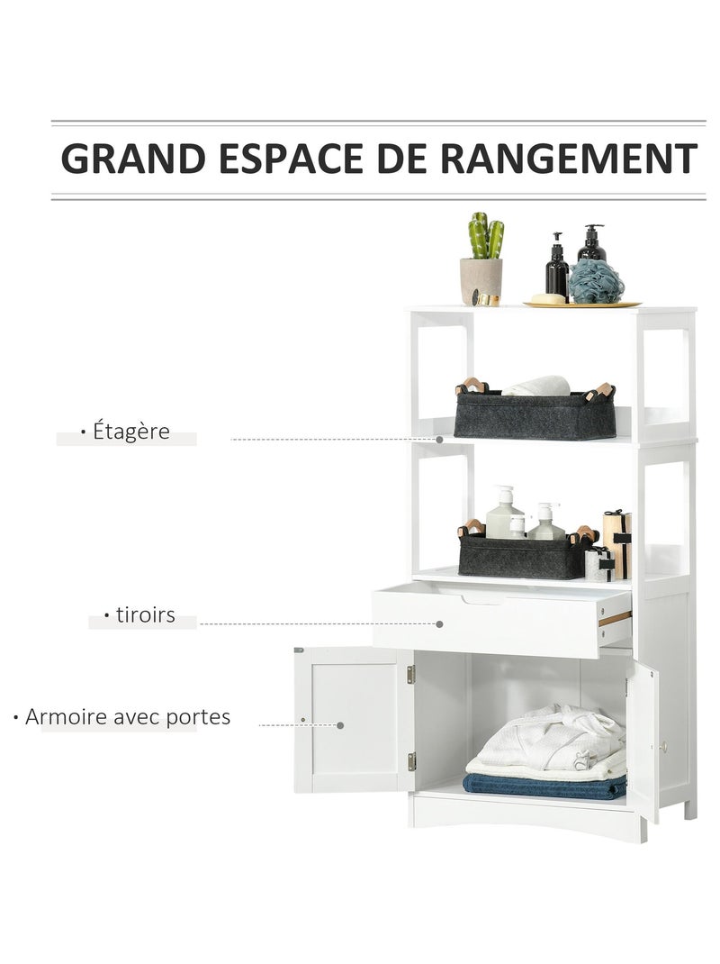 Meuble de salle de bain multi-rangement blanc Blanc Blanc - Kiabi