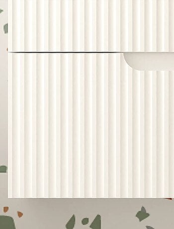 Meuble de salle de bain ondulé à suspendre avec vasque à encastrer