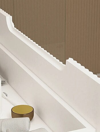 Meuble de salle de bain ondulé à suspendre avec vasque à encastrer