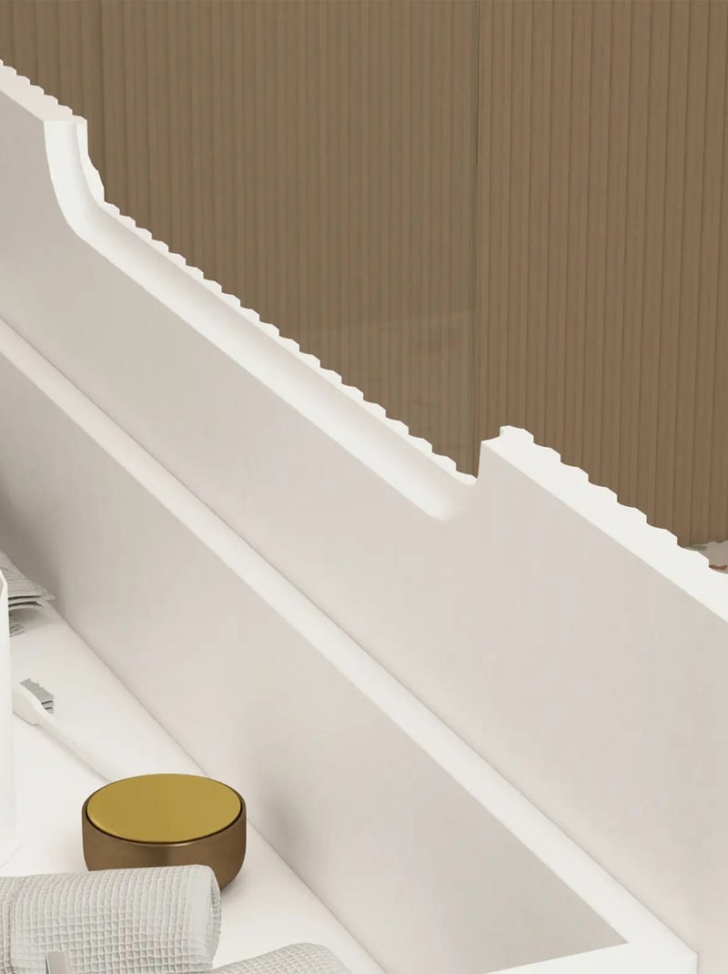 Meuble de salle de bain ondulé à suspendre avec vasque à encastrer Blanc - Kiabi