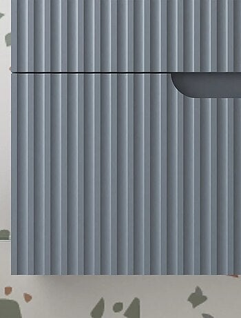Meuble de salle de bain ondulé à suspendre avec vasque à encastrer