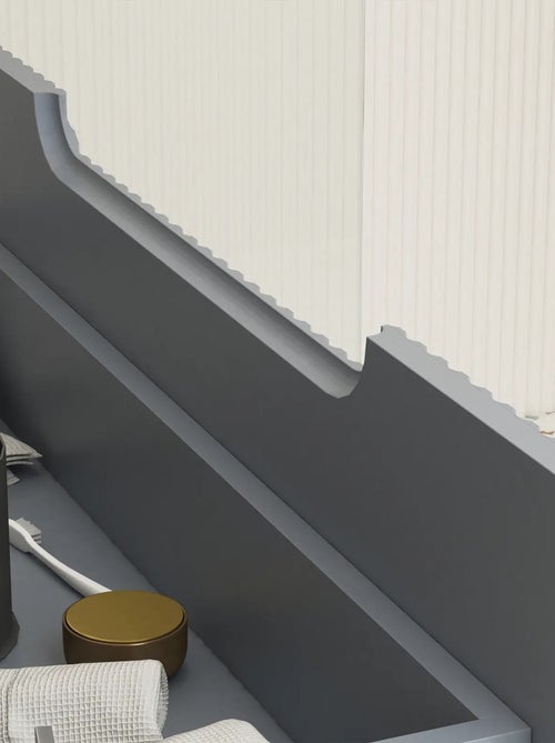 Meuble de salle de bain ondulé à suspendre avec vasque à encastrer - Kiabi Meuble de salle de bain ondulé à suspendre avec vasque à encastrer - Kiabi