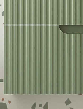 Meuble de salle de bain ondulé à suspendre avec vasque à encastrer
