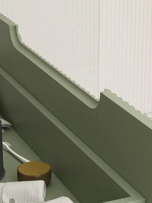 Meuble de salle de bain ondulé à suspendre avec vasque à encastrer - Kiabi Meuble de salle de bain ondulé à suspendre avec vasque à encastrer - Kiabi
