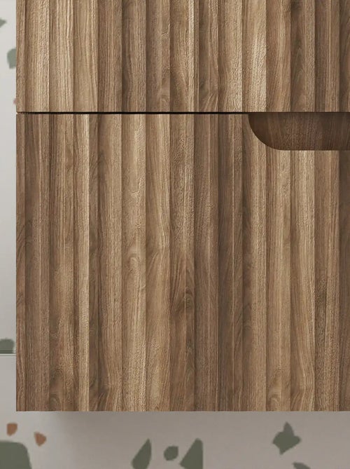 Meuble de salle de bain ondulé à suspendre avec vasque à poser - Kiabi Meuble de salle de bain ondulé à suspendre avec vasque à poser - Kiabi