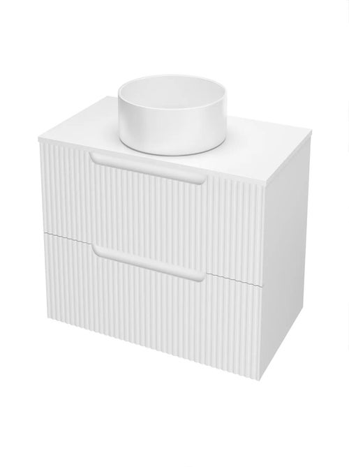 Meuble de salle de bain ondulé à suspendre avec vasque à poser - Kiabi Meuble de salle de bain ondulé à suspendre avec vasque à poser - Kiabi