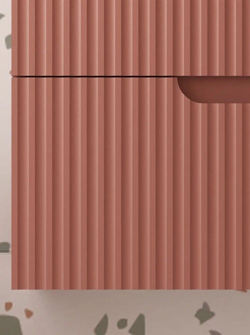 Meuble de salle de bain ondulé à suspendre avec vasque à poser - Kiabi Meuble de salle de bain ondulé à suspendre avec vasque à poser - Kiabi