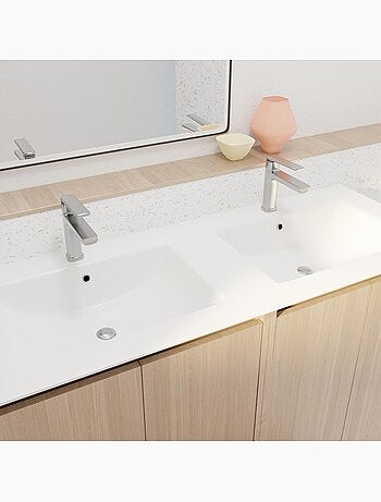 Meuble de salle de bains double vasque avec 4 portes