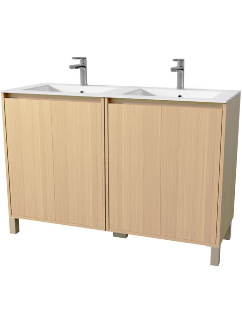 Meuble de salle de bains double vasque avec 4 portes - Kiabi Meuble de salle de bains double vasque avec 4 portes - Kiabi