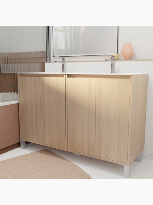 Meuble de salle de bains double vasque avec 4 portes - Kiabi Meuble de salle de bains double vasque avec 4 portes - Kiabi