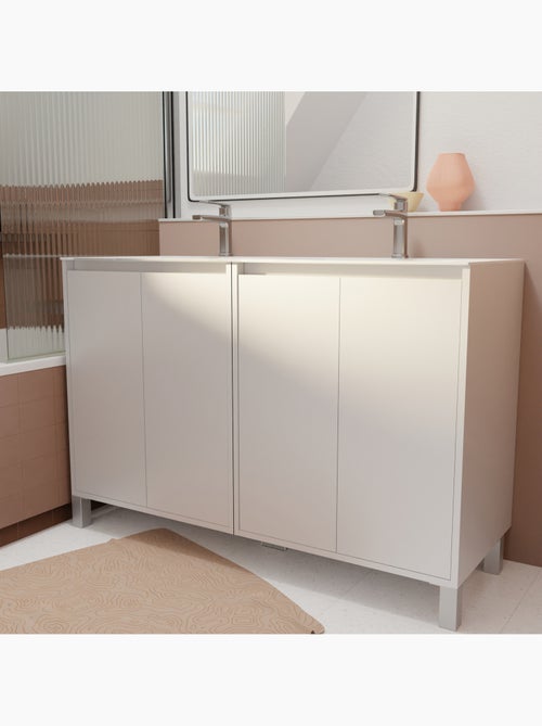 Meuble de salle de bains double vasque avec 4 portes - Kiabi Meuble de salle de bains double vasque avec 4 portes - Kiabi