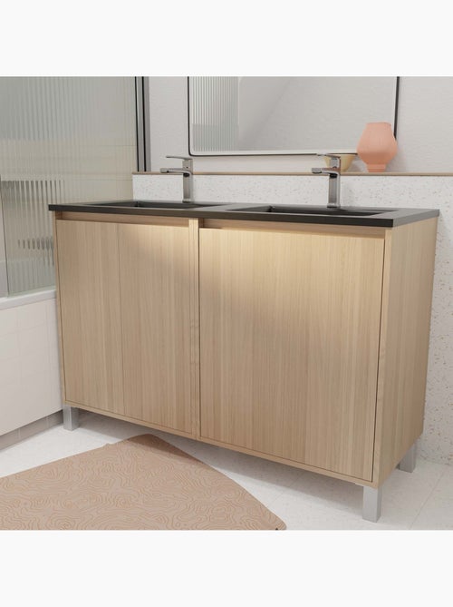 Meuble de salle de bains double vasque avec 4 portes - Kiabi Meuble de salle de bains double vasque avec 4 portes - Kiabi