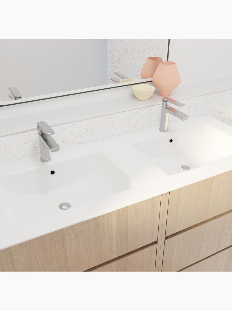 Meuble de salle de bains double vasque avec 6 tiroirs Beige clair - Kiabi
