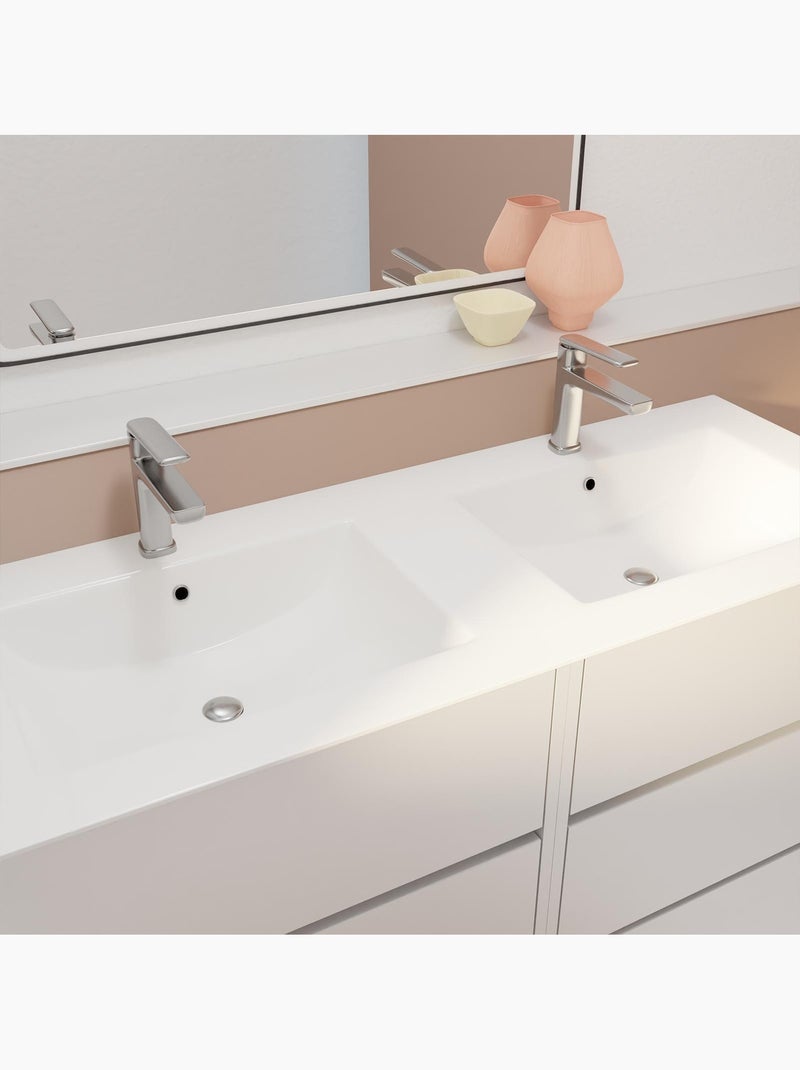 Meuble de salle de bains double vasque avec 6 tiroirs Blanc - Kiabi