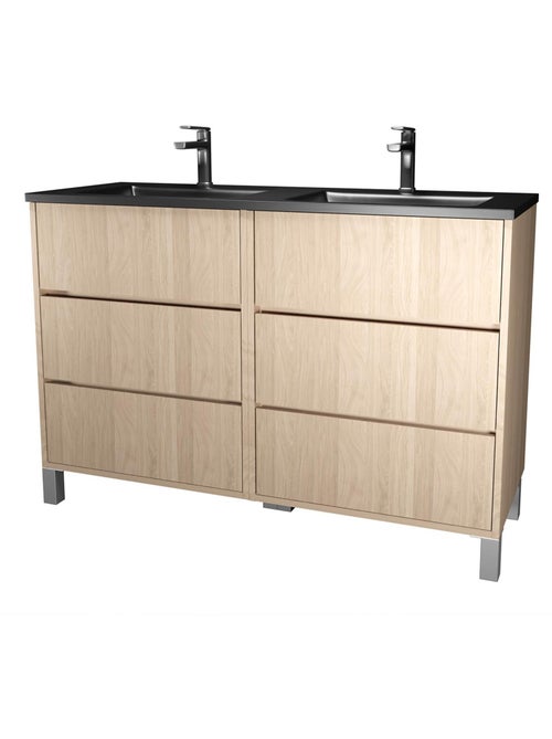 Meuble de salle de bains double vasque avec 6 tiroirs - Kiabi