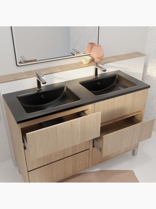 Meuble de salle de bains double vasque avec 6 tiroirs - Kiabi