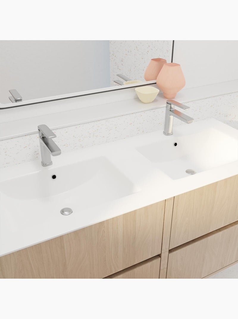 Meuble de salle de bains suspendu double vasque avec 4 tiroirs Beige clair - Kiabi