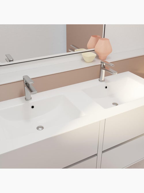 Meuble de salle de bains suspendu double vasque avec 4 tiroirs - Kiabi