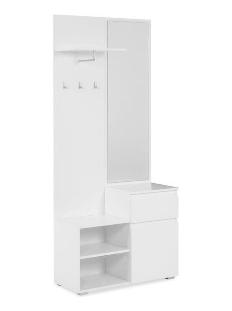 Meuble d'entrée de rangement avec penderie IMAGE - - AUCUNE Blanc - Kiabi
