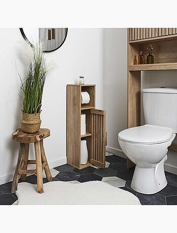 Meuble dérouleur de papier toilette Saulk - Marron
