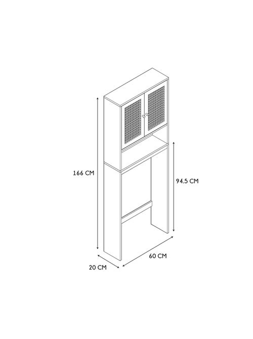 Meuble dessus WC Bali en cannage - Marron - Kiabi