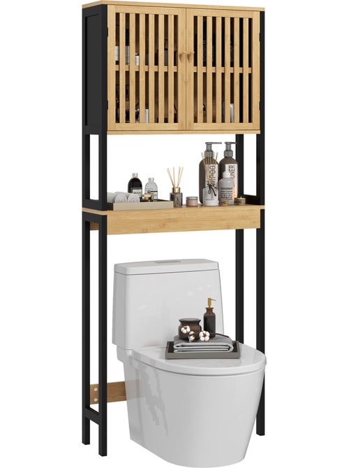 Meuble étagère dessus wc 2 portes 2 étagères - Kiabi