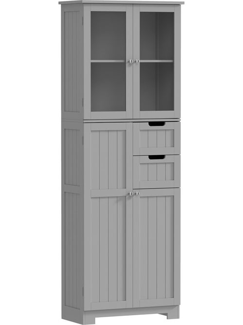 Meuble haut de salle de bain - armoire salle de bain - 4 portes, 2 tiroirs - Kiabi