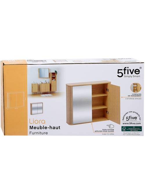 Meuble haut de salle de bain avec miroir LIORA - Kiabi Meuble haut de salle de bain avec miroir LIORA - Kiabi