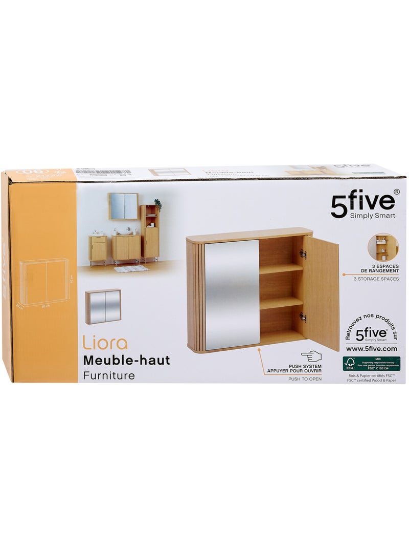 Meuble haut de salle de bain avec miroir LIORA Beige - Kiabi