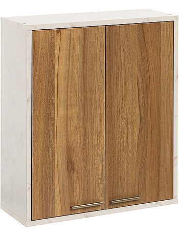 Meuble haut suspendu 2 portes effet marbre COME