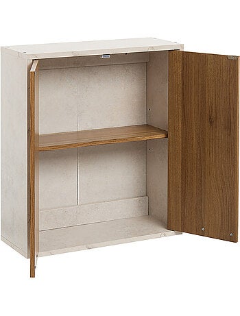 Meuble haut suspendu 2 portes effet marbre COME