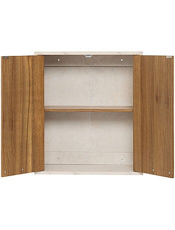 Meuble haut suspendu 2 portes effet marbre COME
